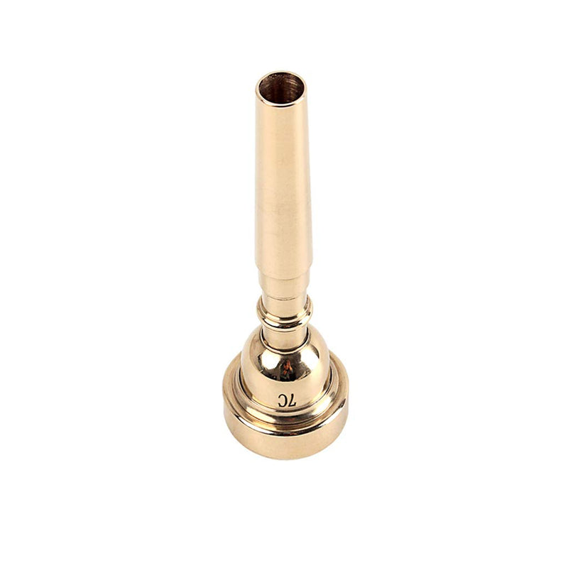 Alnicov Trumpet Mouthpiece 7C Instruments Mouthpiece Made of Brass Gold Plate Compatible for Beginners and Professional Players