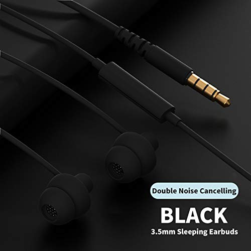 MAXROCK Sleep Earplugs - Noise Isolating Ear Plugs Sleep Earbuds Headphones with Unique Total Soft Silicone Perfect for Insomnia, Side Sleeper, Snoring, Air Travel, Meditation & Relaxation(Black) Black