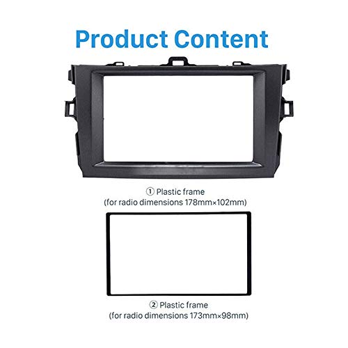 YuYue Radio Stereo Panel for 2008-2010 Toyota Corolla 2 Din Car Radio Frame Fascia Panel DVD Stereo CD Panel Dash Mount Refit Installation Trim Kit Frame (Black) Black