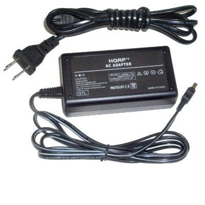 HQRP AC Adapter Works with Sony CyberShot AC-LS5K AC-LS5 DSC-G1 DSC-G3 DSC-W290 DSC-W300 DSC-P200 DSC-P150 DSC-P200/R DSC-V3 DSC-W120 DSC-S750 DSC-S90 Digital Camera Power Supply + Euro Plug Adapter