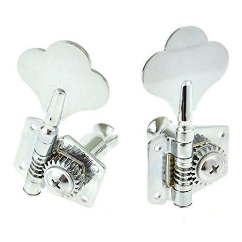 4 Right Hand Bass Guitar Tuning Pegs Bass Vintage Opened Machine Heads Chrome
