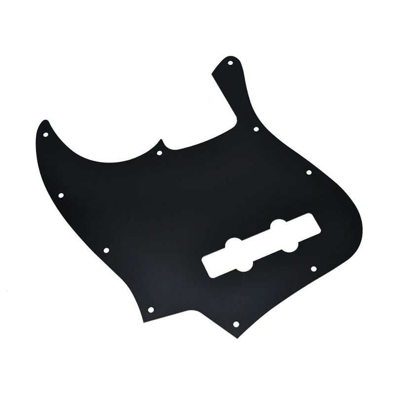 KAISH 10-Hole Metal Anodized Aluminium J Bass Style Pick Guard Modern Style Bass Pickguard for Jazz J Bass made in USA/Mexico Black