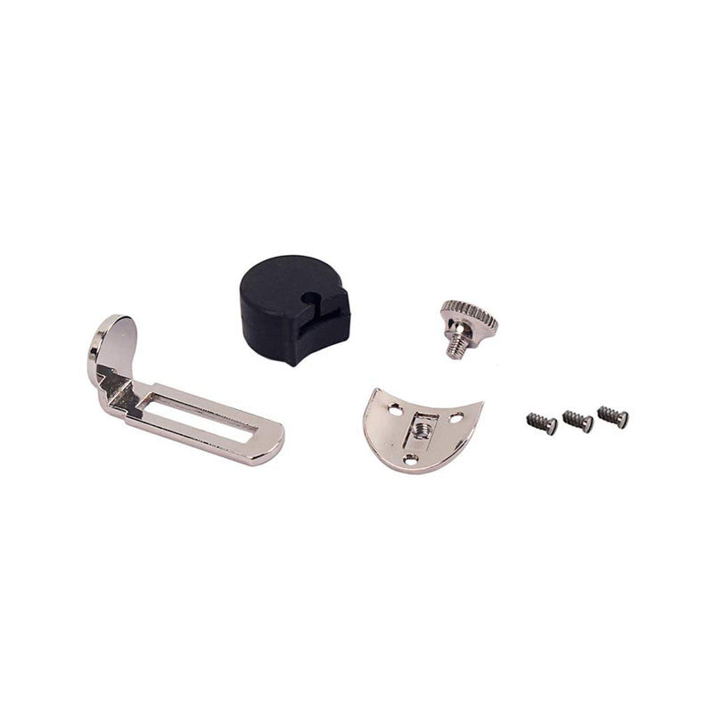 Alnicov Adjustable Clarinet Thumb Rest With Black Map Protector & Screws For Bb Clarinet Players Silver