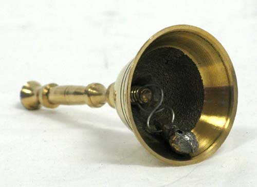 3.5" Hand Held Service Bell 1.5 Inch Diameter - Polished Brass 4"