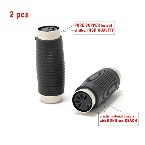 Ancable 2-Pack 5-Pin DIN to 5-Pin DIN MIDI Coupler, MIDI (FEMALE) - MIDI (FEMALE) Coupler Joiner Adapter