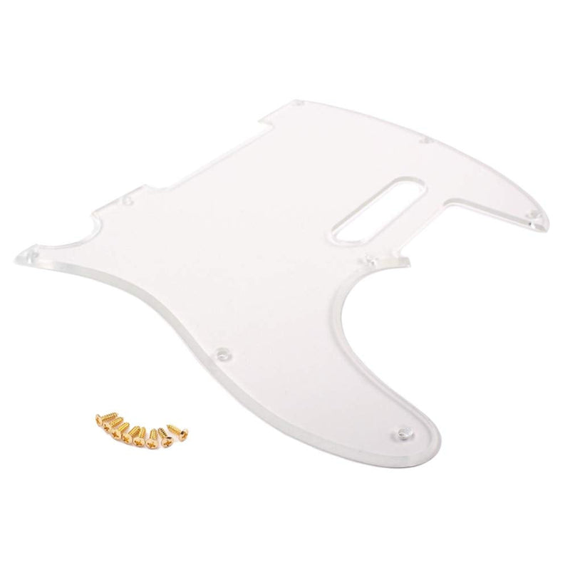Milisten 1 Ply Clear Guitar Pickguard with Screws 8 Holes Guitar Pick Guard Scratch Plate for TL Tele Telecaster Electric Guitar