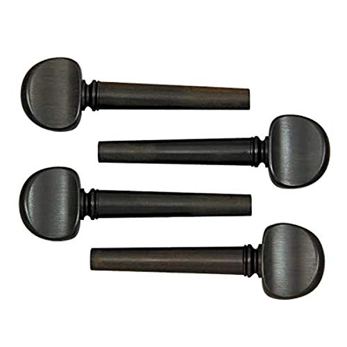 JinQu 4Pcs Cello Tuning Pegs Durable Ebony Cello Pegs 4/4 Size