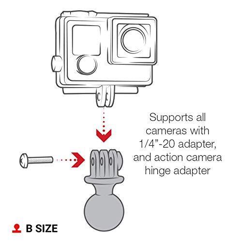 [AUSTRALIA] - RAM Mounts RAP-B-202U-GOP1 Action Camera Universal Ball Adapter with B Size 1" Ball 