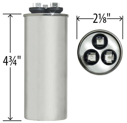 CAP050450440RT - 45 + 5 uf MFD 440 Volt VAC - Goodman Round Dual Run Capacitor Upgrade 1
