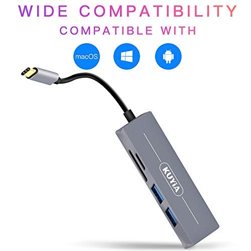 USB C Hub,5-in-1 Type C Adapter 4K USB C to HDMI,USB C Multiport Adapter, USB C to USB 3.0, SD/Mircro SD Card Reader Slots, Compatible Chromebook, BEEL XPS, Samsung Galaxy S8/S8+/S9/S9+/Note 8