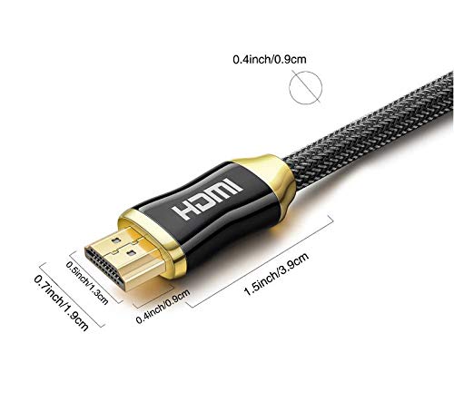 HDMI Long Cable, Video Cables Long hdmi Cable Gold Plated 2.0 Cable 1080P 3D Cable 4k hdmi Cable Braided Cord Ultra for HDTV Splitter(Gold) (6Feet) 6Feet