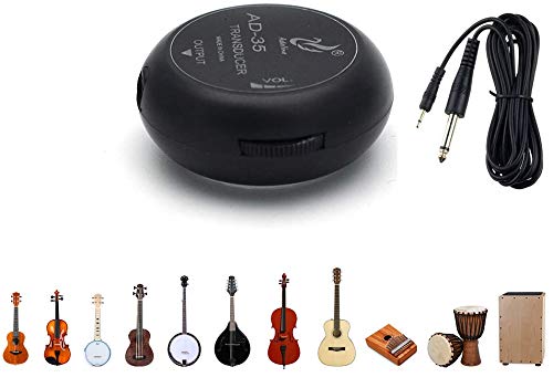 Guitar Pickup Contact Microphone Transducer for Guitar Ukulele Violin Mandolin Banjo Cello Kalimba Drum Black
