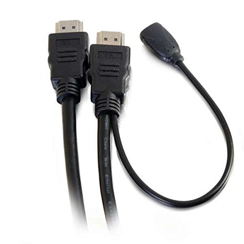 C2G HDMI Cable, 4K, High Speed HDMI Cable, Built-in Power Inserter, 60Hz, 10 Feet (3.04 Meters), Black, Cables to Go 56791