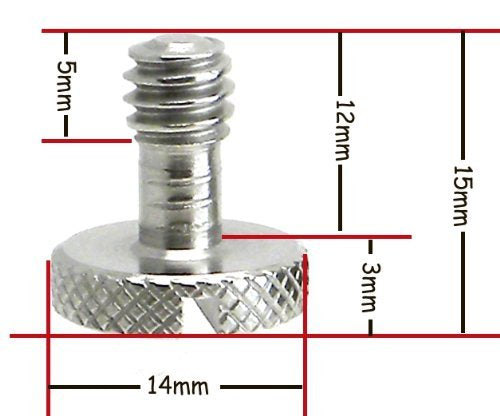 Steel Screws 1/4" Tripod Quick Release QR Plate Camera Flathead Slot Stainless SS Ideal for Manfrotto/Sachtler (5) 5