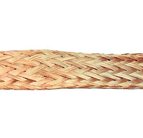 10ft 8mm Flat Copper Braid Cable Bare Copper Braid Wire Ground Lead