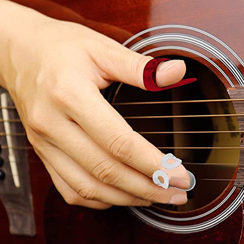 8 Pieces Banjo Finger Picks Set, Including 4 Pieces Stainless Steel Finger Picks and 4 Pieces Plastic Thumb Picks for Guitar Banjo Harp Bass