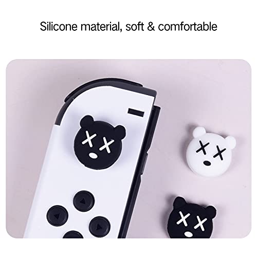 PERFECTSIGHT Cute Thumb Grip Cap Joystick Cap Compatible with Nintendo Switch Joy-con & Switch Lite, Kawaii Skin Grip Button Stick Cover Controller 3D Analog Ergonomic Kit Accessories (Stitch &Mike)