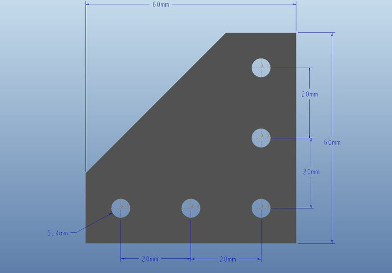 Aopin 2020 Series 5 Hole Surface Anodic Oxidation Black Aluminum Alloy Outside Joining Plate Profile 3D Printer Frame, Black 5Pcs