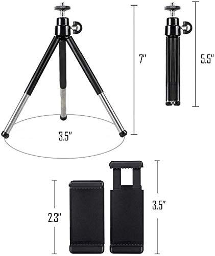 GearFend Lightweight Mini 5.5"-7" Extendable Legs Tripod with Universal Smartphone Mount and Wireless Remote for iPhones Galaxys + Most Smartphones Cameras Webcams Plus Microfiber Cloth
