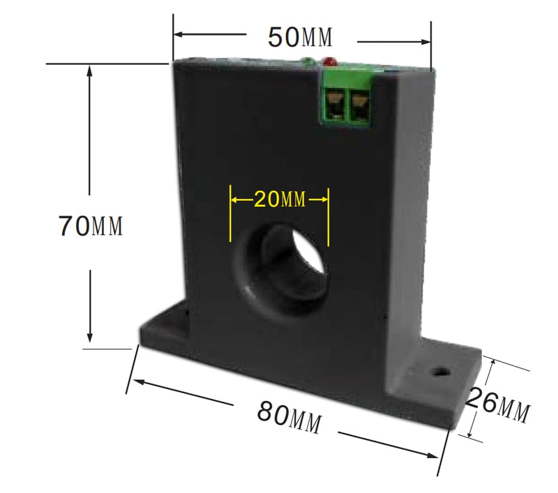 Current Sensing Relay AC Current Sensing Switch 0-100A Normally Open Amp Sensor Monitoring Relay (M3070) M3070
