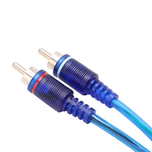 [AUSTRALIA] - OUHL RCA Y Adapter Connector 1 Female to 2 Male, Car Audio RCA Splitter Adapter Cable, Blue (2 Pack) 1F2M 