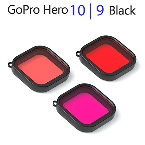 FitStill Dive Filter 3-Pack for GoPro Hero10 / Hero9 Waterproof Housing Case,Enhances Colors for Various Underwater Video and Photography