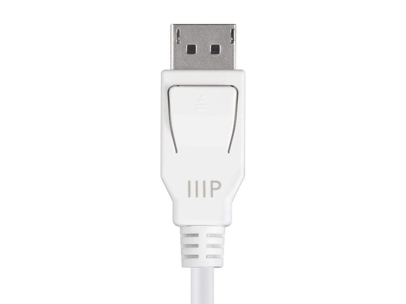 Monoprice DisplayPort 1.4 Cable - 6 Feet - White, 8K Capable, UHD, HDR, HBR3, DSC 1.2, 32.4Gbps, Compatible to PC, Laptop, TV - Select Series, 139503