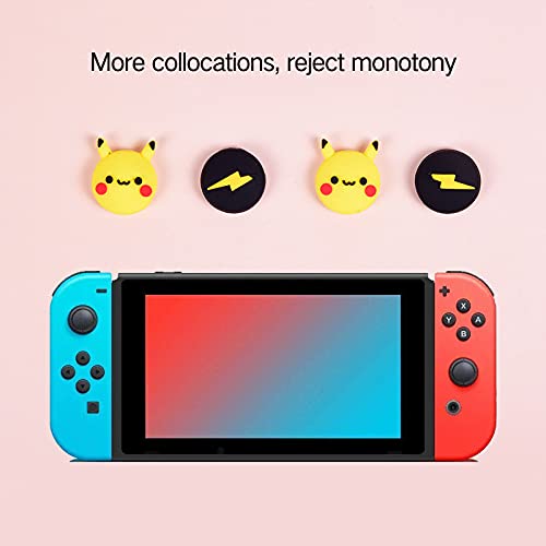 PERFECTSIGHT Cute Thumb Grip Cap Joystick Cap Compatible with Nintendo Switch Joy-con & Switch Lite, Kawaii Skin Grip Button Stick Cover Controller 3D Analog Ergonomic Kit Accessories (Stitch &Mike)