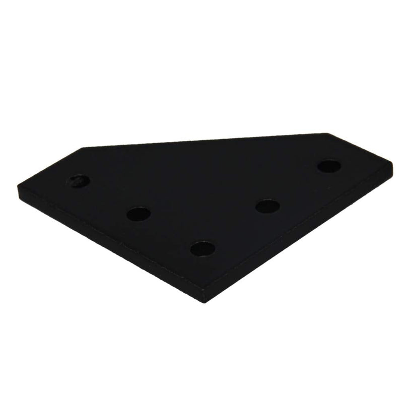MroMax 5 Pcs Aluminum Alloy Outside Joining Plate 2.36" x 2.36" x 0.16" (L x W x T) with 5Hole Joint Bracket Black