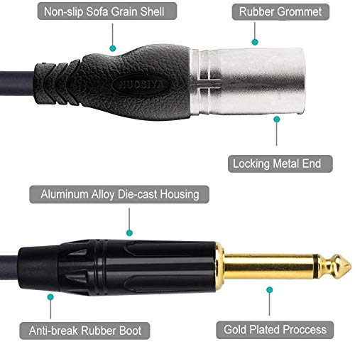 [AUSTRALIA] - NUOSIYA 10 feet XLR Y-Splitter Cable, XLR Male to Dual 1/4" TS Mono Y-Type Microphone Cable, 6.35mm ts Balanced Microphone Cable, for Microphones and Audio Equipment (2 Pack) 10-Feet -M 
