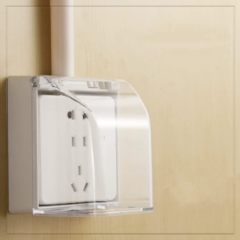Fielect Weatherproof in Use Outlet Cover Plug Receptacle Protector for Retrofit Siding Construction Transparent 86 Type 98x125x75mm 1Pcs