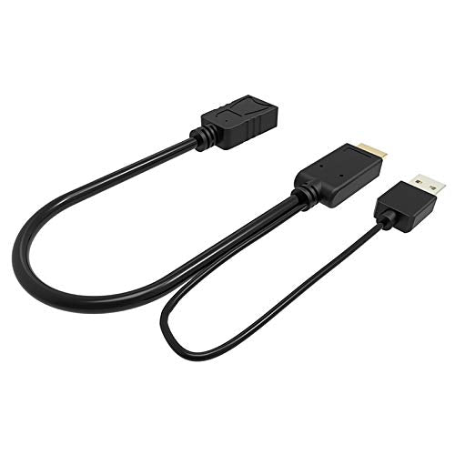 HDMI to DisplayPort DP Cable,CableDeconn HDMI Male 3840x2160 UHD 4K to DisplayPort Female with Micro USB Female Converter 15cm Cable for Laptop Desktop Monitors 0.15M hdmi male to dp female