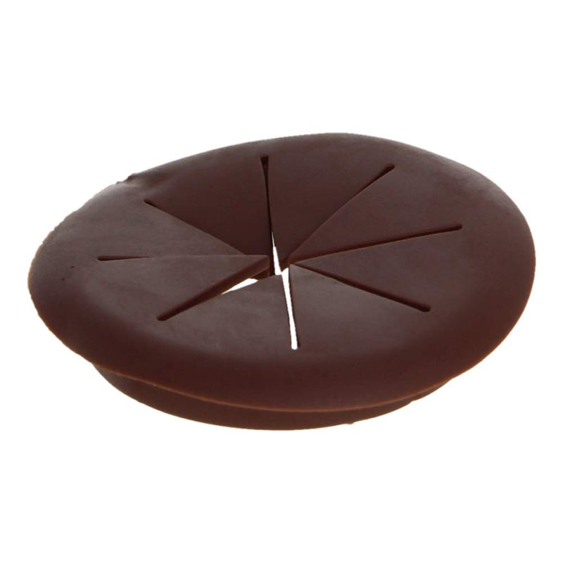 Yinpecly 10pcs Flexible Soft Plastic Cable Cord Desk Grommet for Wire Organizer Fits 2"/50mm Hole Coffee Brown Table Hole Cover for Cable Management Wire Organizer Cable Pass Through