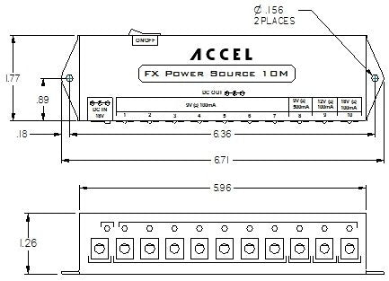 [AUSTRALIA] - Accel FX Power Source 10M, 10 Output Power Supply for Guitar Effects Pedals and Pedal Boards 