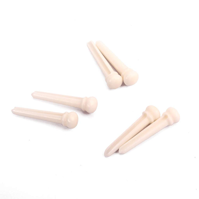 Alnicov 6PCS Guitar Bone Bridge Pins With Natural Bone Color For Guitar Replacement Parts