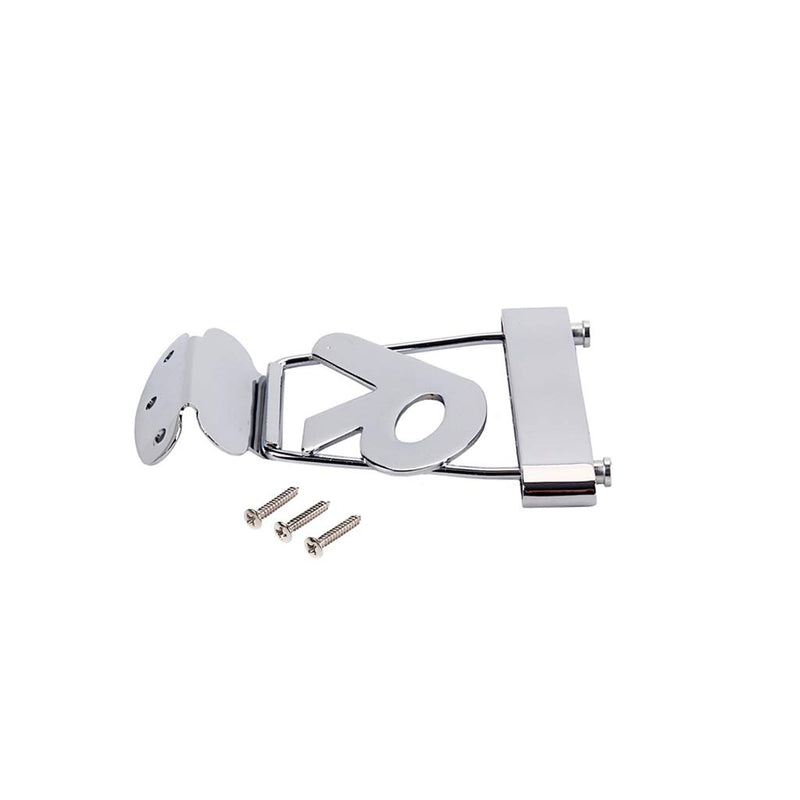 Alnicov Guitar Tailpiece Bridge Metal R Shape 6 String Semi Hollow archtop Jazz Bass Guitar Replacement Part Chrome