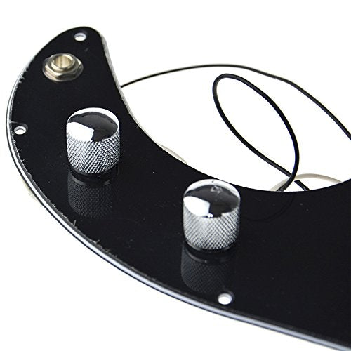 JIUWU Prewired Loaded Pickguard for Fender Precison P Bass Guitar Part Black