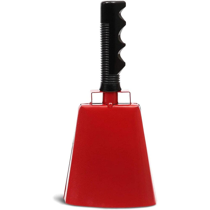 Cowbells with Handles, Red Noise Makers Set (9.5 Inches, 2-Pack)