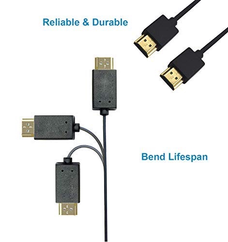 Duttek HDMI to HDMI Cable, Extreme Thin HDMI Male to Male Extender Cable for 3D and 4K Ultra HD TV Stick HDMI 2.0 Cord Extension Converter(HDMI Extender) (60cm/2 feet) 60cm/2 feet