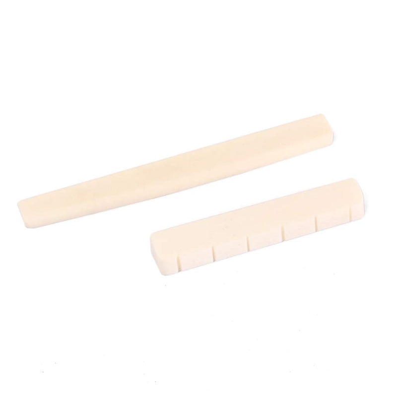 Alnicov Durable Buffalo Bone Bridge Nut Saddle for 6 String Acoustic Guitar Parts