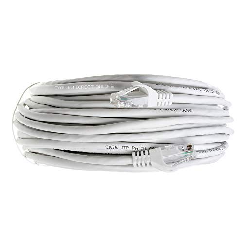 Cables Direct Online Snagless Cat5e Ethernet Network Patch Cable White 20 Feet 20ft