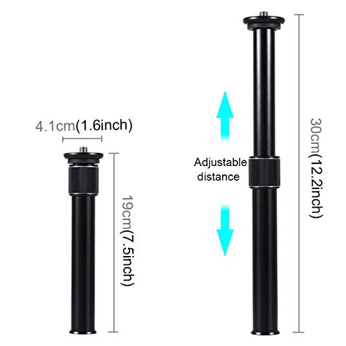 Electronics Mart Tripod Monopod Extension Rod for DSLR, SLR Cameras and Gimbal Metal Handheld Adjustable 3/8" 1/4'' Screw Size Mount Extension Rod