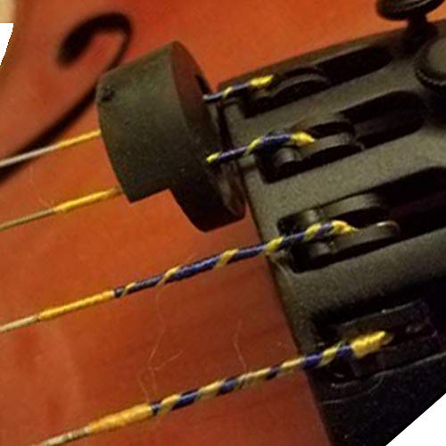 Amgate 4 PCS Rubber Violin Practice Mute Set, Included 2 PCS Claw Style & 2 PCS Round Tourte Style, Black