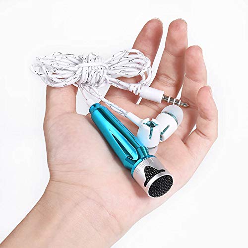Mini Microphone with Headphones Mini Portable Vocal/Instrument Microphone for Cell Phones, Computers, Tablets(Rose Gold) Rose gold