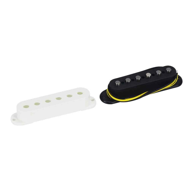 FLEOR Strat Guitar SSS Pickup Set-Neck/Middle/Bridge Alnico 5 Single Coil Pickups for Stratocaster Style Electric Guitar Parts, White neck/middle/bridge pickup