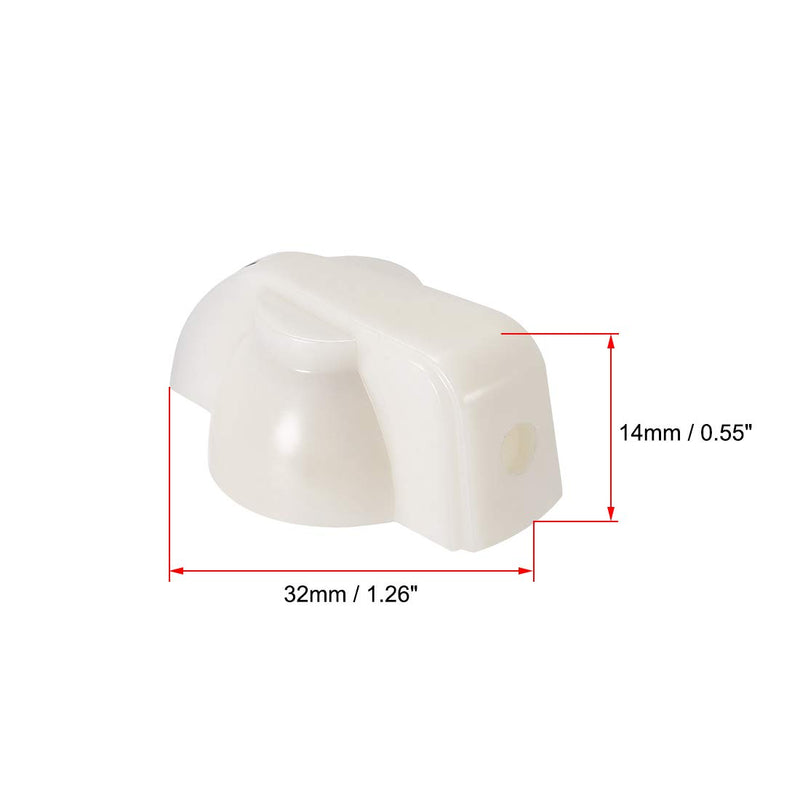 sourcing map 6.4mm Shaft Hole Potentiometer Knobs for Volume Adjustment Guitar Knob with Set Screw, White