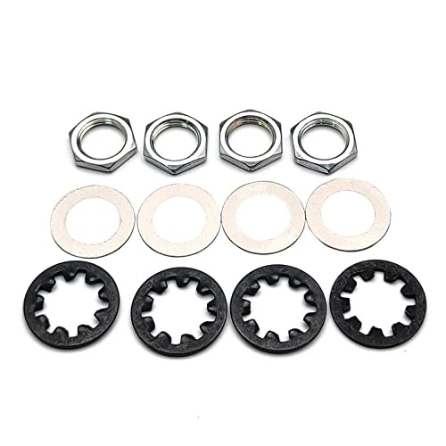 [AUSTRALIA] - MAXCHEER set of 4 Guitar nuts, washers & lock washers for 1/4 2-Conductor Guitar/Bass Output Jack 