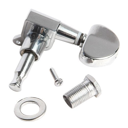 Kmise A0103 6 Piece 3L3R Acoustic Guitar Tuning Pegs Machine Head Tuners, Chrome