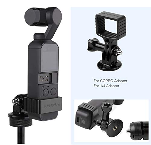 ZEEY Universal Metal Adapter Fix Mount Holder+Multifunctional Tripod Set Compatible with 1/4" Screw Adapter Compatible with DJI Osmo Pocket (Black)