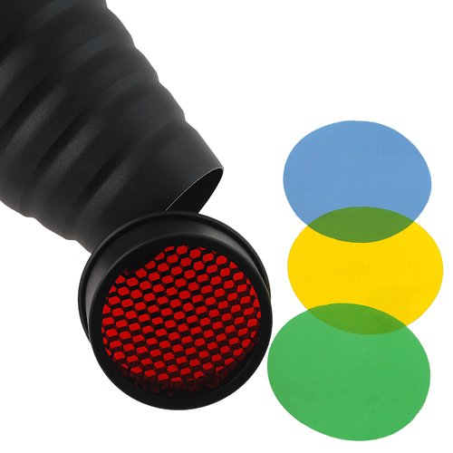 Fotodiox Snoot Kit with 20 Degree Grid and 5 Gel Filters Compatible with Elinchrom Mount Studio Flash and LED Lights